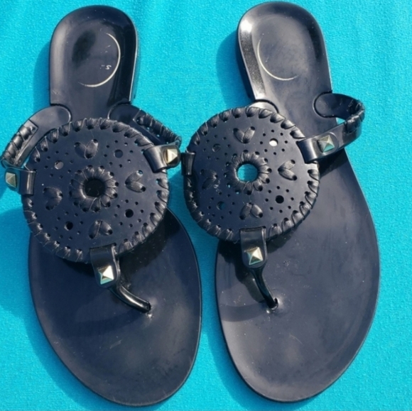 Jack Rogers Black Georgica Jelly Thong Sandals - Picture 5 of 5